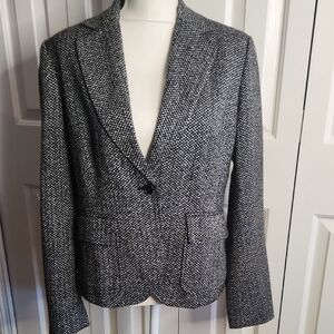 Ann Taylor Monochrome Textured Jacket